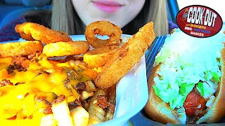 ASMR COOKOUT CHILI CHEESE DOG & FRIES CAR MUKBANG (No Talking) EATING SOUNDS