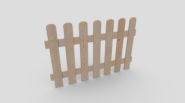 CC0 - Wood Fence - low poly PBR 3d model