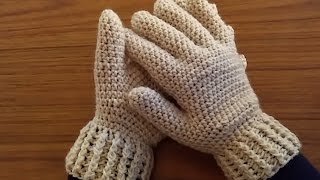 كروشيه قفازات بالأصابع - crochet gloves with fingers