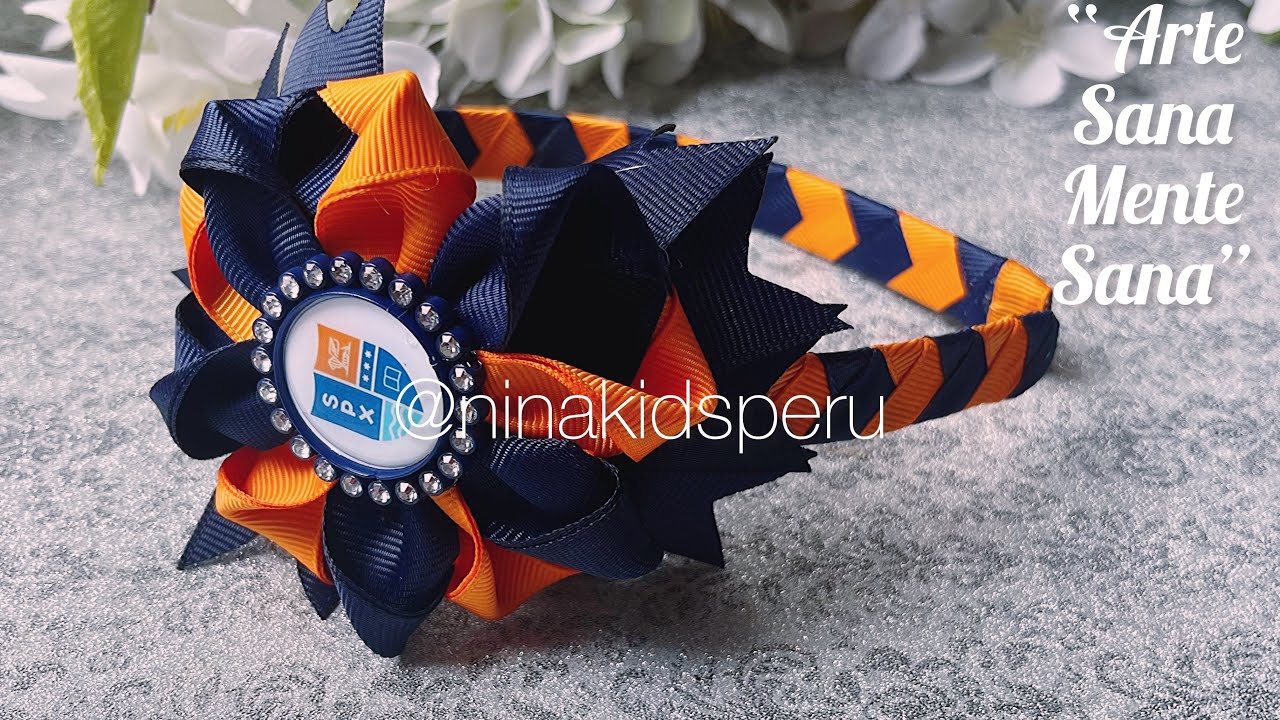 МОДЕЛЬ 1 - Плетеная повязка на голову 2-в-1 и украшение в виде лепестка для школы