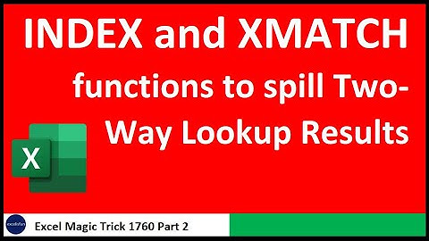 INDEX & XMATCH functions to spill a Two-Way Lookup Formula. Excel Magic Trick 1760 Part 2.