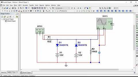 Biased Clipper Circuit Simulation using Multisim