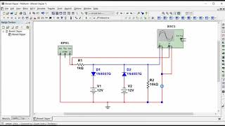 Biased Clipper Circuit Simulation using Multisim