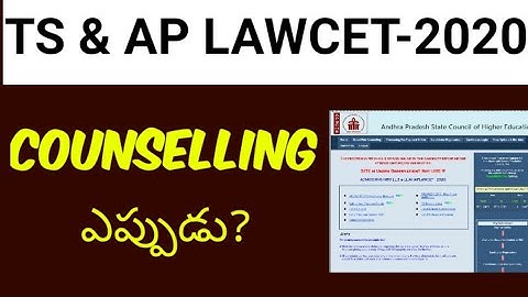 WHEN IS THE COUNSELLING OF TS & AP LAWCET ? | BY KRISHNA