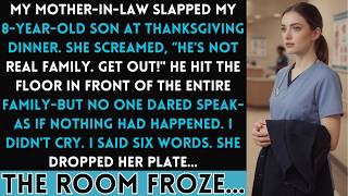 My Mother-in-Law Slapped My 8-Year-Old Son at Thanksgiving — I Said Six Words That Destroyed Her...