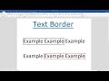 How to Put a Border Around Text in Word