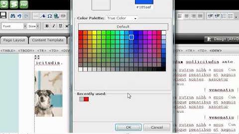 Creating tables in RVSiteBuilder - Canadian Web Hosting