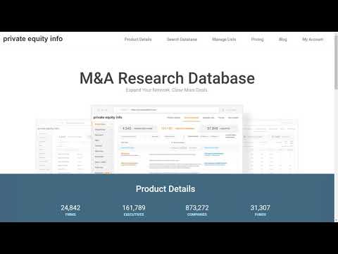 Private Equity Firm List - The comprehensive research database of PE firms for investment bankers - video from Private Equity Info