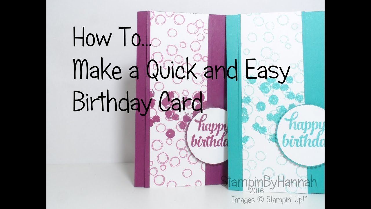 How to Make a Quick and Easy Birthday card - YouTube
