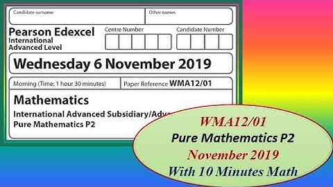 Edexcel Pure Math P2\Nov\2019