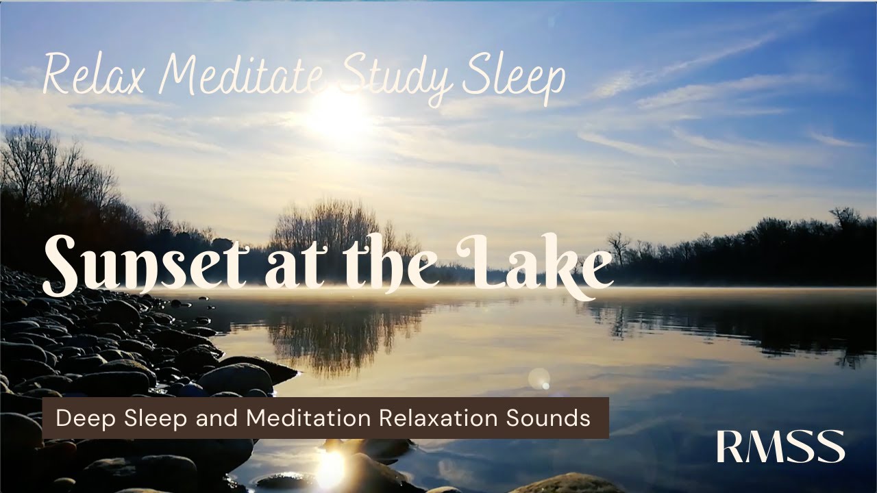Ambient Music with Lake View || 10 Minute Sunset Meditation || Relax Meditate Study Sleep