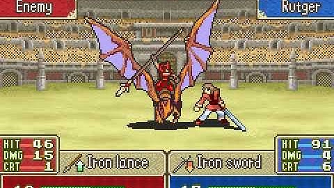 FE6 Rutger destroys a wyvern rider