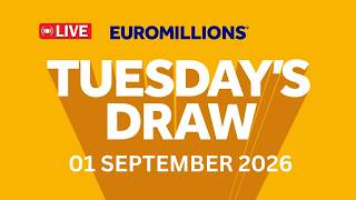The National Lottery Euromillions Draw Live Results from Tuesday 01 Sep 2026 | Euromillions live