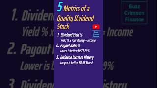 5 Dividend Metrics for Beginners 2021 #shorts
