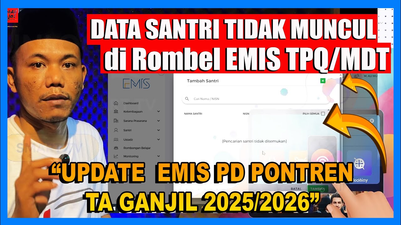 Data Santri Tidak Muncul Ketika Membuat Rombel EMIS TPQ/MDT❗Update EMIS PD PONTREN