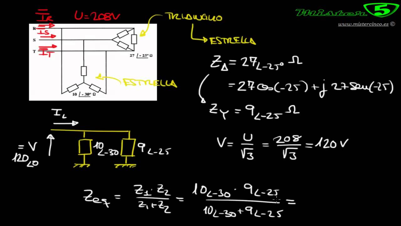 Fases Rst Circuito RST Corriente Trifásica estrella triángulo Mistercinco - YouTube