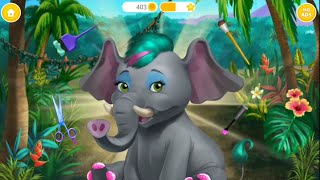 Jungle animal hair salon kids game Style hair and crazy makeover  leopard, elephant, giraffe... screenshot 3