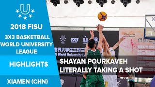 Shayan Pourkaveh literally taking a shot 🏀 I 3x3 Basketball FISU World University League.