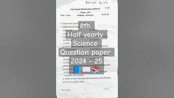 8th Half yearly Science question paper 2024 - 25 || #cbse