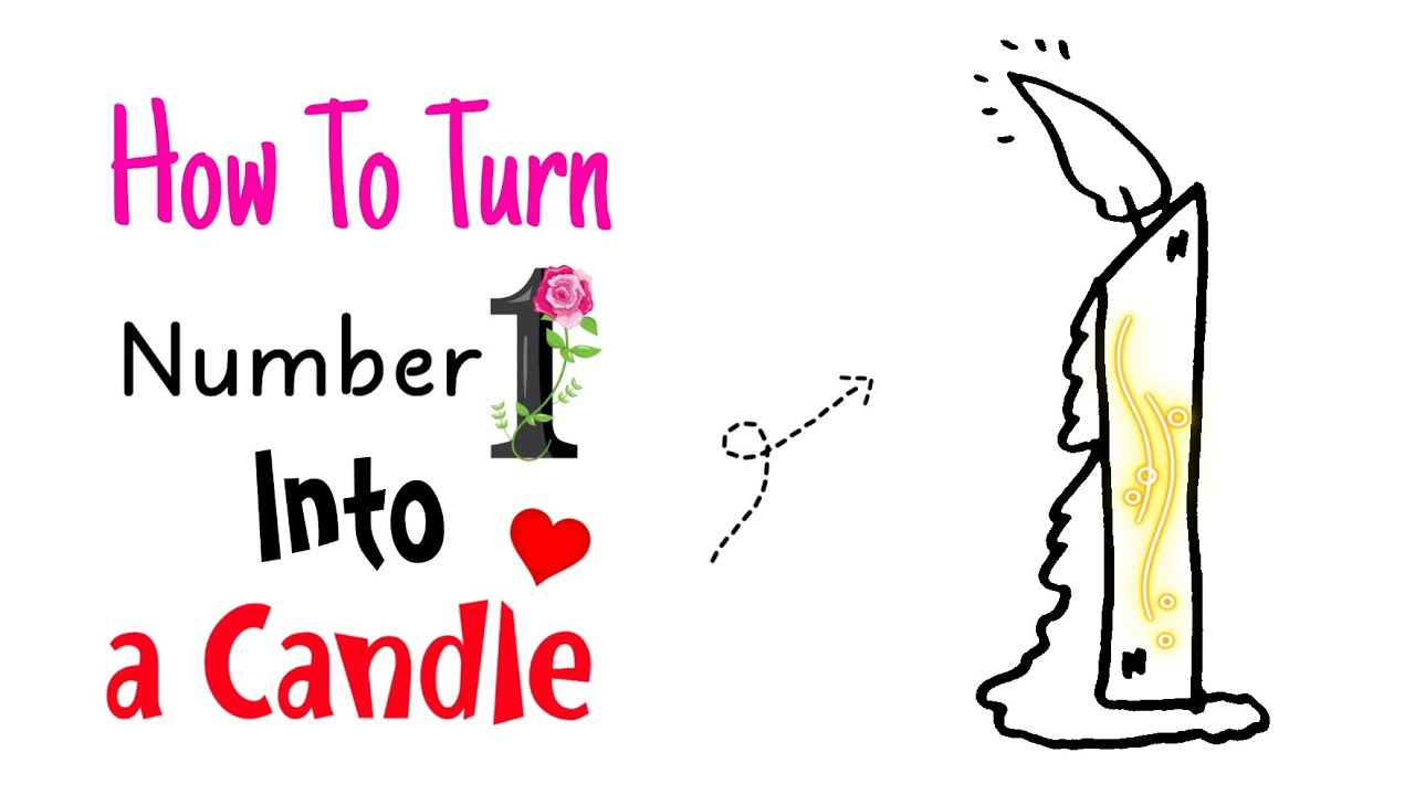 How To Turn Number 1 Into a Candle | Draw with Number 1 | Numbers Drawing | Alina's Drawing Book