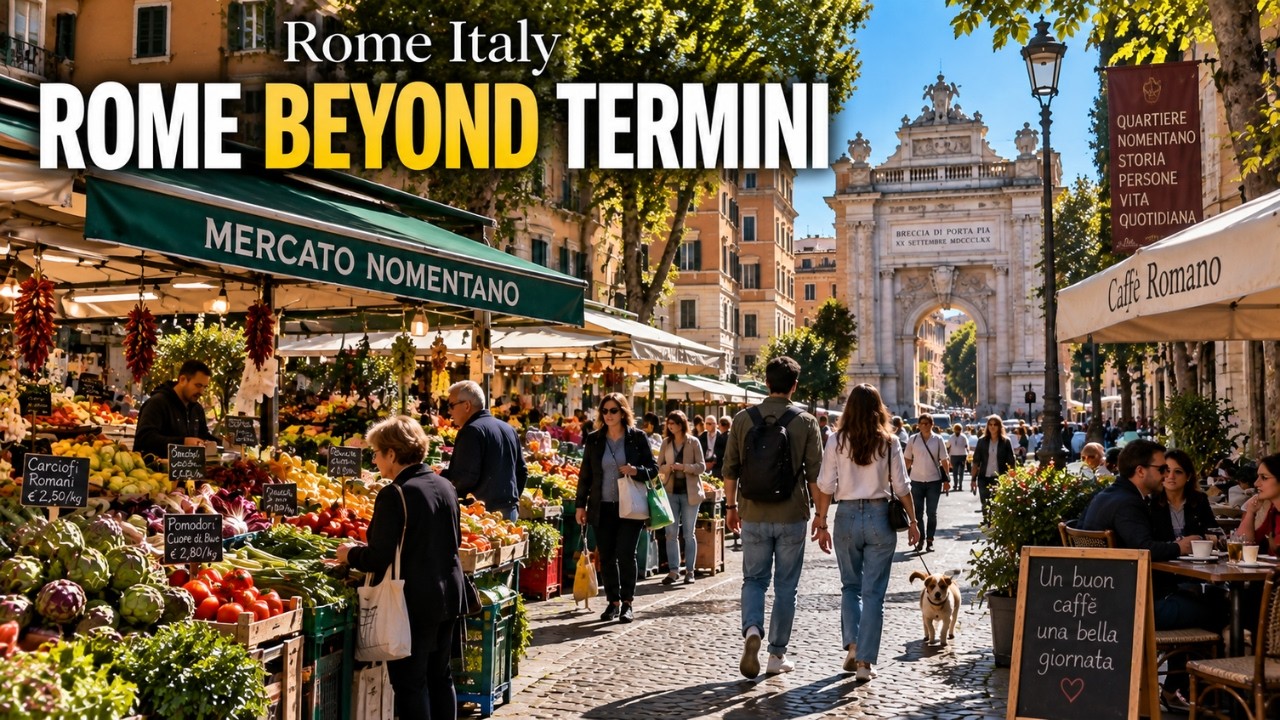 Rome, Italien | Piazza dell'Indipendenza | Stadsvandring 4K