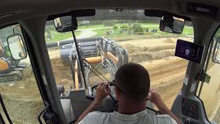 621GXT Front Loader Ride Along - Loading Dump Truck and Back Filling Pipe | Parking Lot Expansion