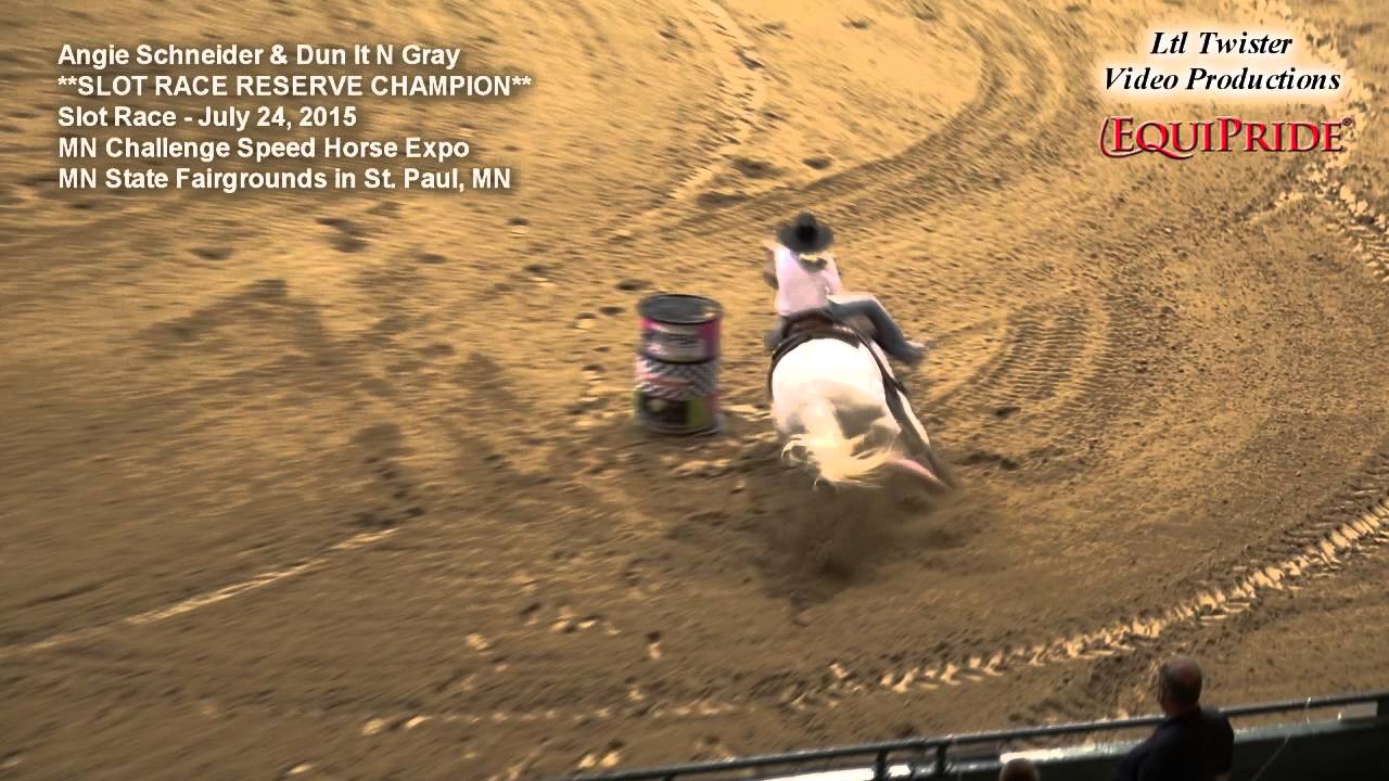 Angie Schneider & Dun It N Gray - Slot Race at MN Challenge - July 24, 2015