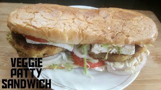 Subway Paneer Patty Sandwich Recipe ! subway veggie patty sandwich by (IndianDastarkhwan)