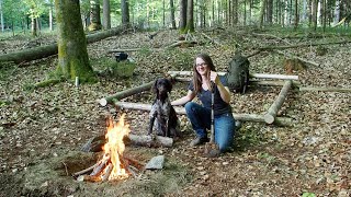 Building A Tiny Log Cabin Part 1 (Solo Overnight)