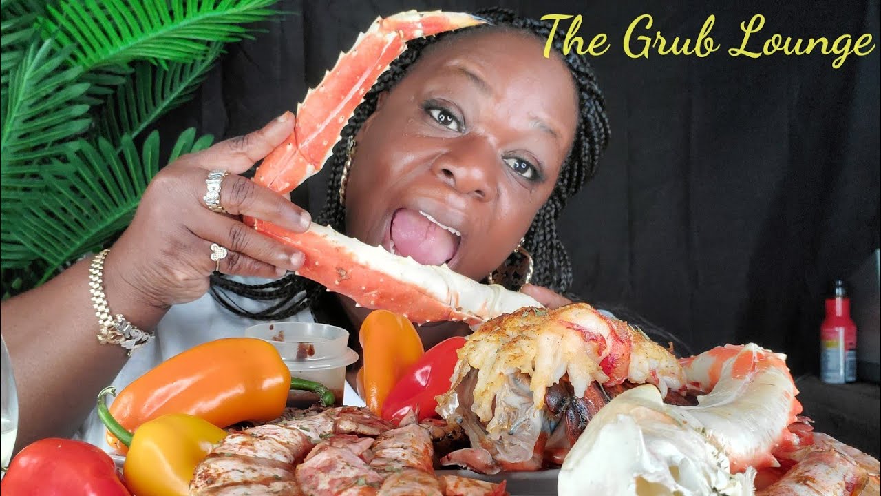 T-bone Steak + Bake Potato + King Crab + 7oz Lobster tail + prawns - YouTube