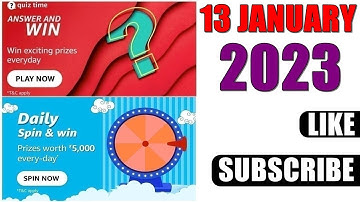 Amazon Quiz Answers Today | Amazon Quiz Today | 13 January 2023