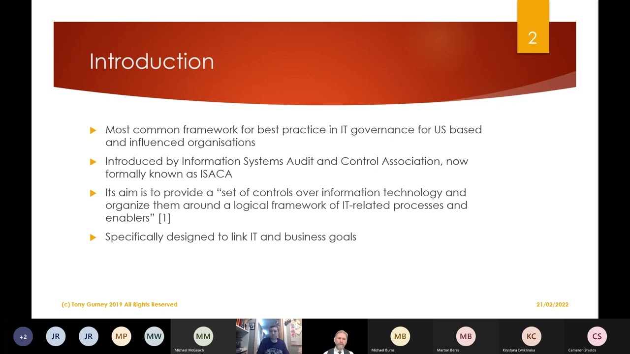 2022 Governance, Risk and Compliance - COBIT and ITIL