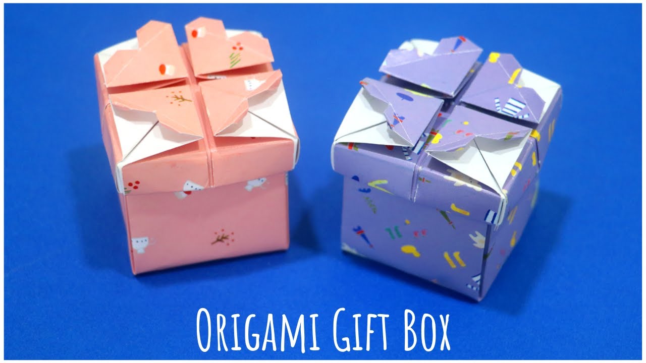How to Make Origami Gift Box with Lid EASY Paper Gift Box Tutorial