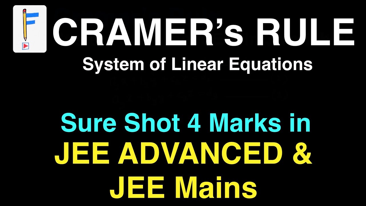 CRAMER’s RULE || System of Linear Equations in 3 Variables || Trivial ...