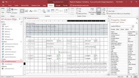 Creating the Add Performance Form - Inter School Skating  - BTEC IT Unit 2