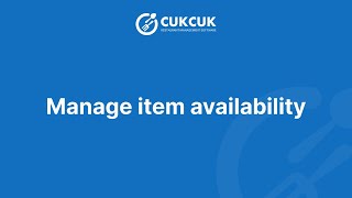 How to manage item availability