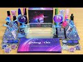 GALAXY SLIME | Mixing makeup and glitter into Clear Slime. Satisfying Slime Videos.