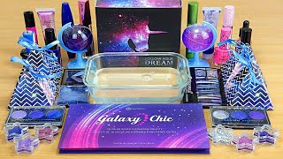 GALAXY SLIME | Mixing makeup and glitter into Clear Slime. Satisfying Slime Videos.