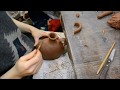 Изготовление глиняной фляги. Making a clay jar.
