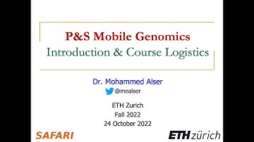 Mobile Genomics Course - Lecture 2: Introduction & Course Logistics (Fall 2022)