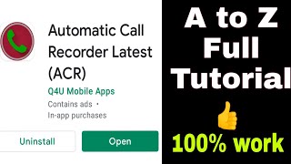 how to use automatic call  recorder latest acr | automatic call recorder kaise use kare. screenshot 4