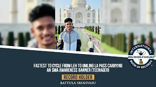 Fastest To Cycle From Leh To Umling La Pass Carrying An Sma Awareness Banner (Teenager)
