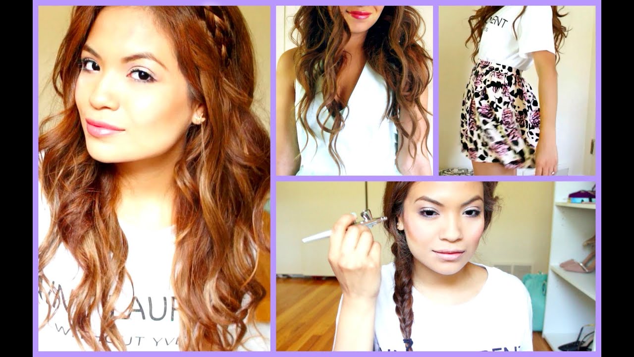 Easy How To AirBrush Makeup and Romantic Hair Tutorial YouTube
