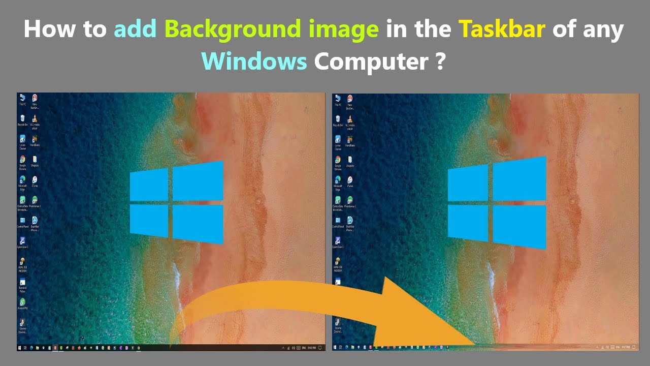 How to add Background image in the Taskbar of any Windows Computer