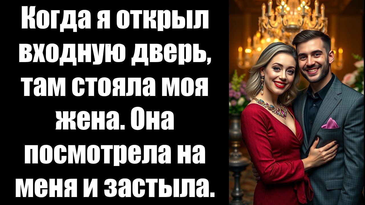 Когда я открыл входную дверь, там стояла моя жена. Она посмотрела на меня и застыла.#браквдании