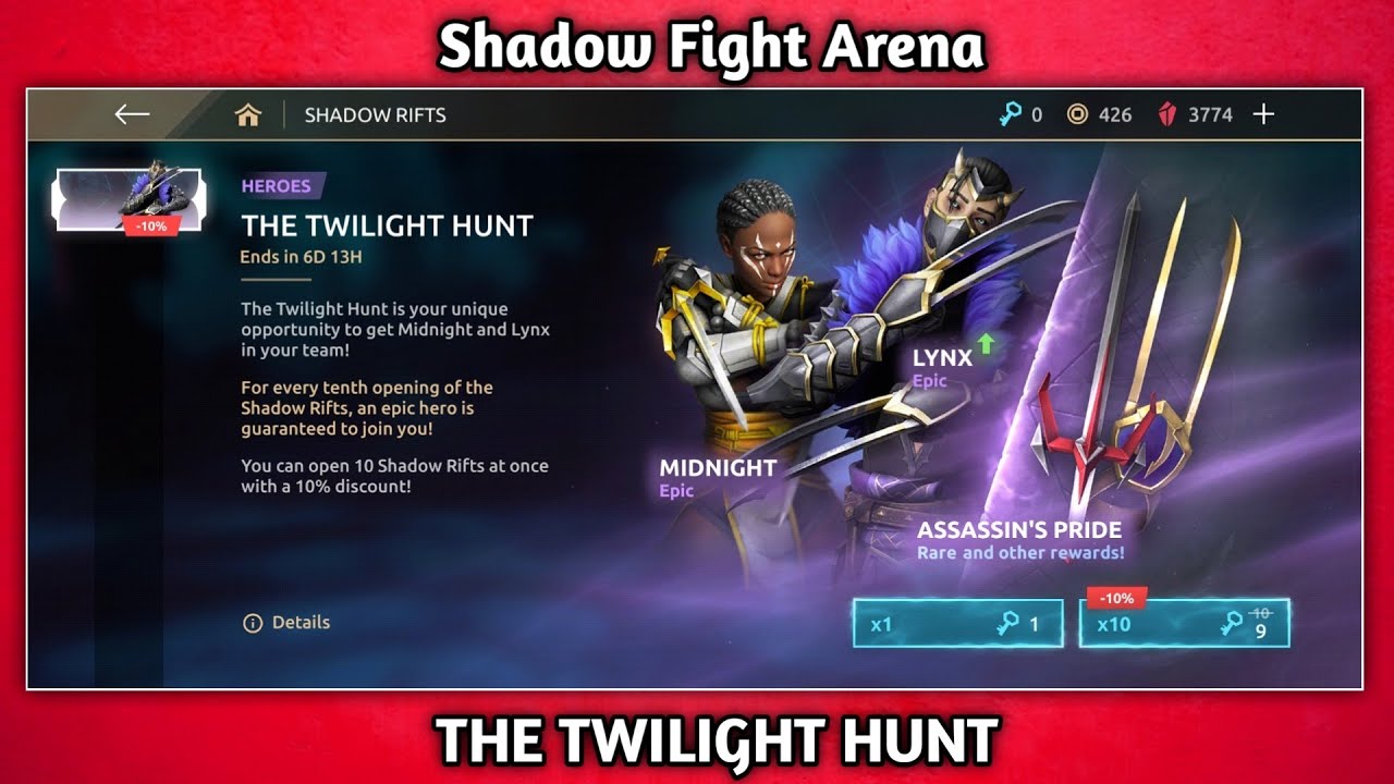 Shadow fight arena The Twilight Hunt Rift keys event YouTube