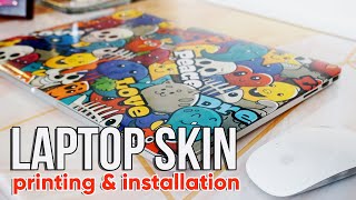 Laptop skin printing and application طباعة وتركيب غطاء الابتوب screenshot 5