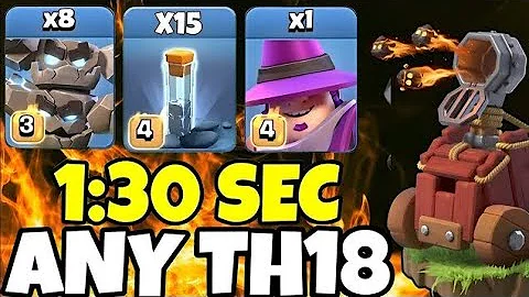 TH18 Mass Meteor Golem + Totem Spell 🔥 | Easy 3 Star Attack Strategy | ( Clash of Clans )