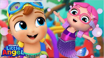 Swim Ready: Lessons Made Fun |Songs for Kids! | Little Angel | Moonbug Kids - Girl Power! 🌸🌺🌸