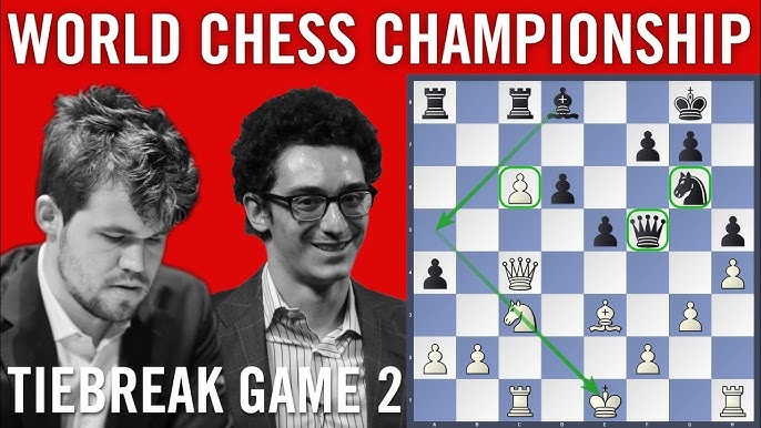 World Chess Championship 2018 Tiebreak Game 1: Magnus Carlsen vs Fabiano  Caruana 